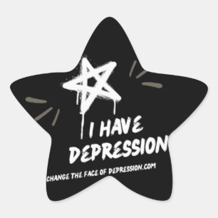 Jag har Depression Spray Stjärnformat Klistermärke