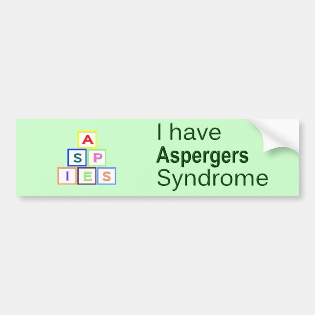 Jag har det Aspergers syndromet - ASPIES Bildekal (Framsidan)