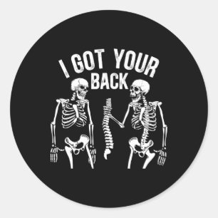 Jag Har din Ck-funny Skeleton Spine Halloween Cost Runt Klistermärke