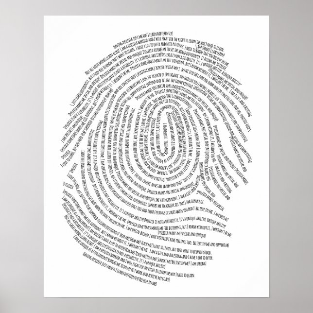 "Jag har Dyslexia!" Poster (Framsidan)