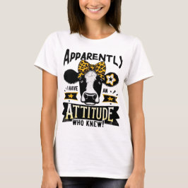 Jag har en Attitude Cow Design T-shirt