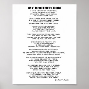 JAG HAR EN BROTHER MED NAMN DON dikt Poster