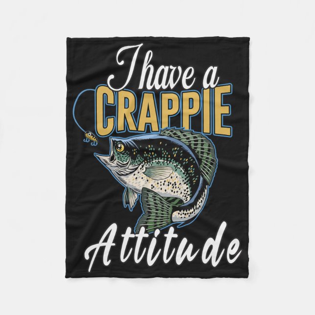 Jag Har En Crappie Attityd Fiske  Fleecefilt (Framsidan)
