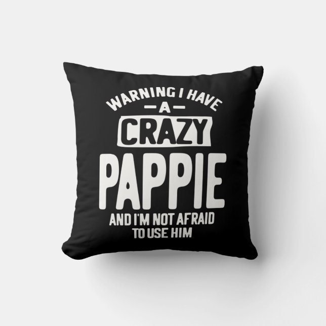 Jag har en Crazy Pappie | Far Grandpa Gift Kudde (Framsida)