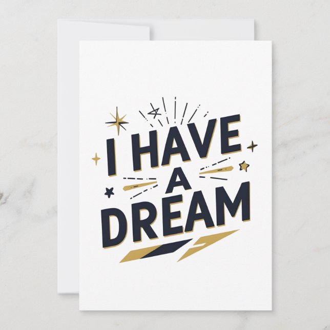 Jag Har en Dröm Inspirerande Typografi Design Julkort (Framsida)
