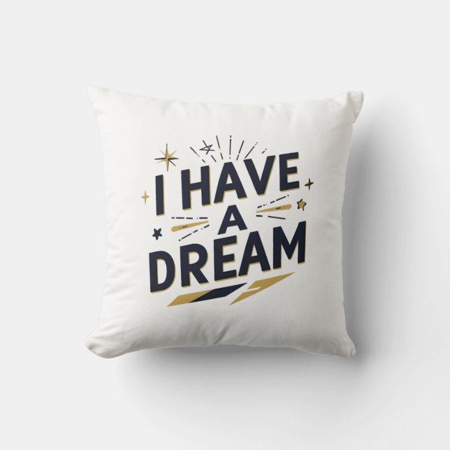 Jag Har en Dröm Inspirerande Typografi Design Kudde (Framsida)