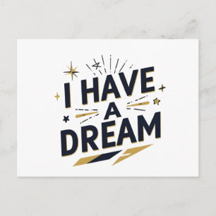 Jag Har en Dröm Inspirerande Typografi Design Vykort