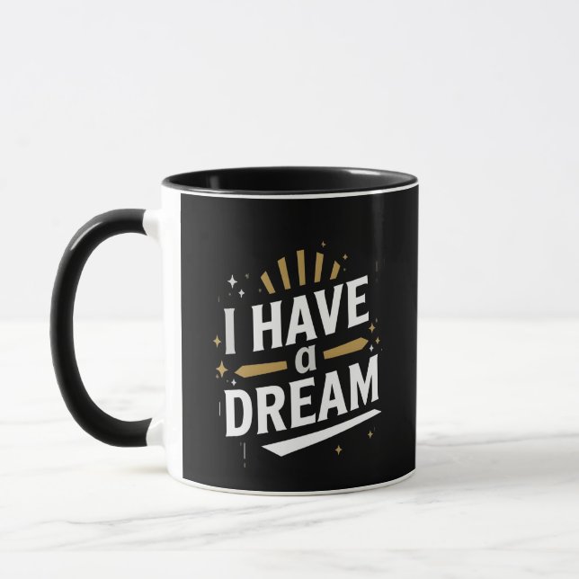 Jag Har en Dröm Inspirerande Typografi Konst Mugg (Vänster)