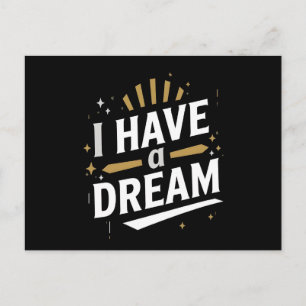 Jag Har en Dröm Inspirerande Typografi Konst Vykort