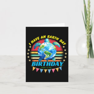 Jag Har En Earth Day Födelsedag Havssköldpadda Räd Kort