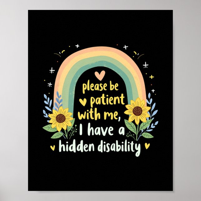 Jag har en Gömt handikappgrafik Tee Shirts Manar Poster (Framsidan)