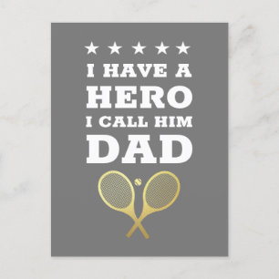 Jag har en Hero Pappa - Tennis Far Fars dag Vykort