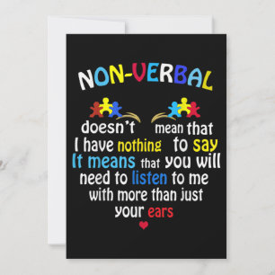 Jag har en icke-verbal Autism Awareness Puzzle Bie Inbjudningar