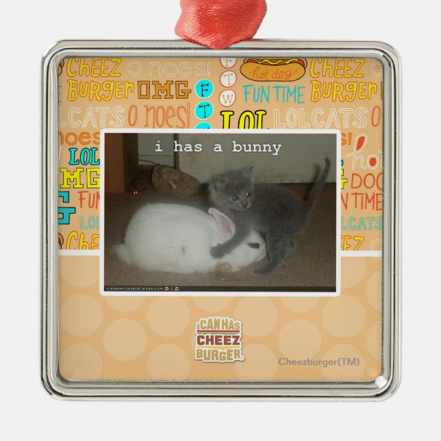 Jag har en kanin julgransprydnad metall (Framsidan)