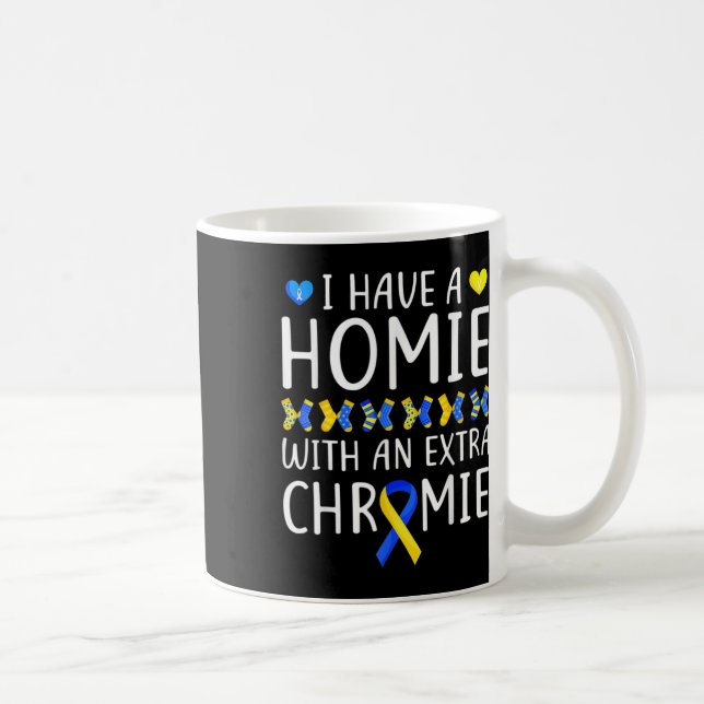 Jag Har En Kompis Med Ett Extra Kromosom Downs Syn Kaffemugg (Höger)