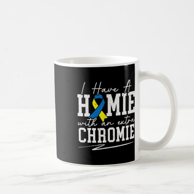 Jag Har En Kompis Med Ett Extra Kromosom Downs Syn Kaffemugg (Höger)
