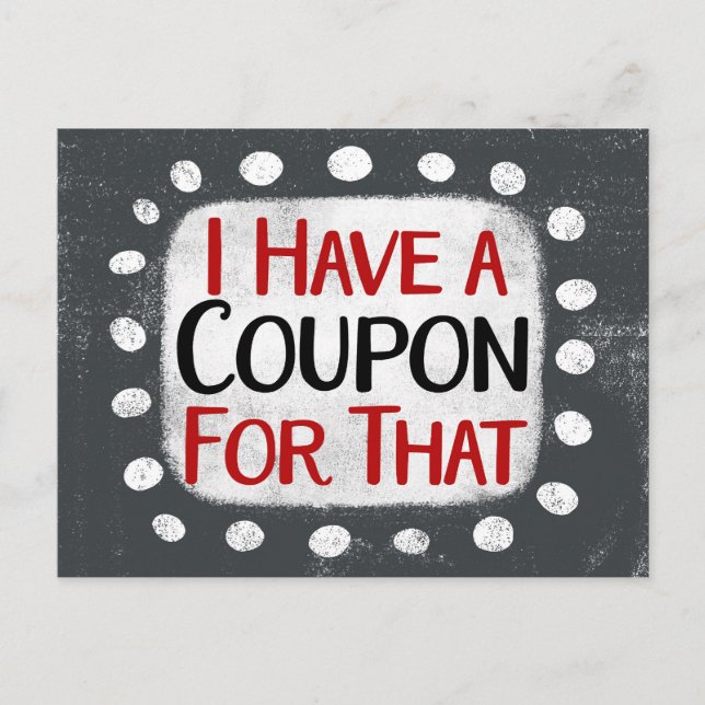 Jag har en kupong för det vykortet vykort (Framsida)