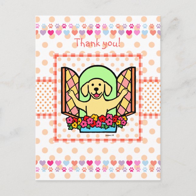 Jag har en lab i mitt hjärta (Gul lab) Vykort (Framsida)