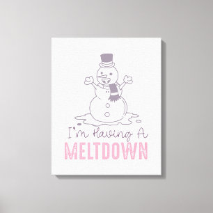 Jag har en Meltdown - Lustigt Snögubbe-design Canvastryck