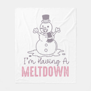 Jag har en Meltdown - Lustigt Snögubbe-design Fleecefilt