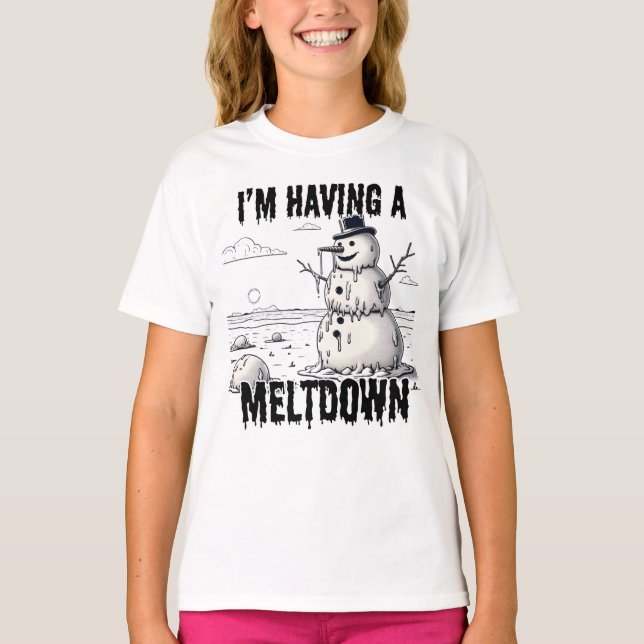 Jag har en Meltdown, Snögubbe T Shirt (Framsida)