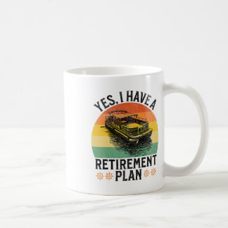 Jag Har En Pensionsplan Rolig Pontonbåt Kapten Kaffemugg