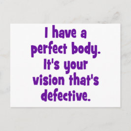 Jag har en perfekt. vykort