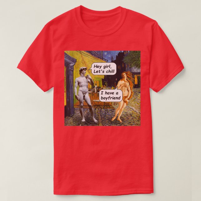 Jag har en pojkvän.. Venus födelse T Shirt (Design framsida)