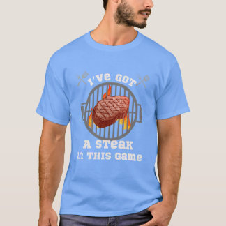 Jag har en steak i hans spel rolig vän t shirt
