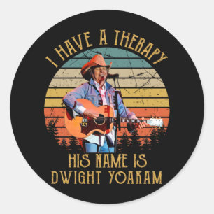 Jag har en terapi som hans Namn är Dwight Yoakam.p Runt Klistermärke