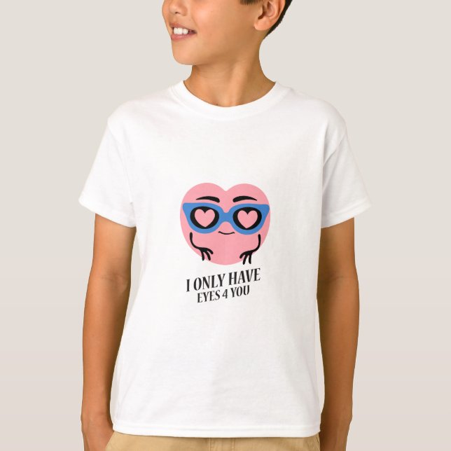 Jag Har Endast Ögon För Dig | Sött Hjärta T Shirt (Framsida)