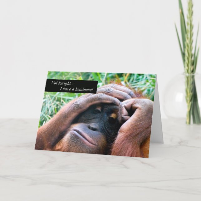 Jag har ett huvudvärk, Orangutan Holdingkort Kort (Framsida)