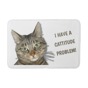 Jag har ett kattitudproblem! Söt anpassningsbar! Badrumsmatta
