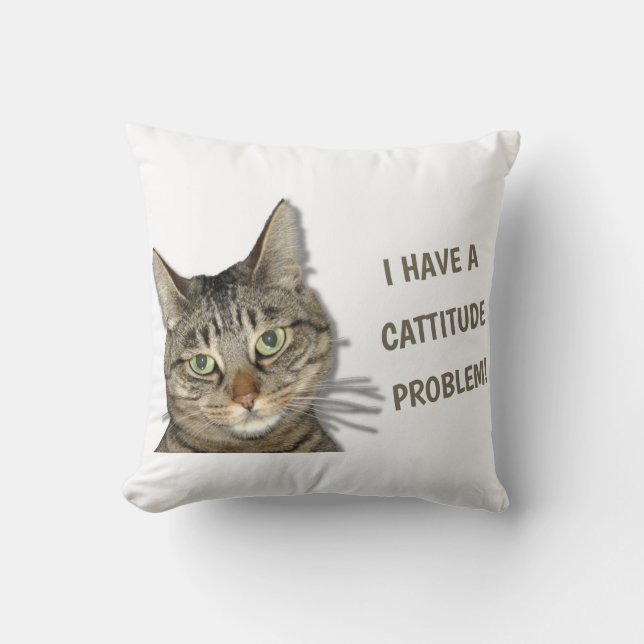 Jag har ett kattitudproblem! Söt anpassningsbar! Kudde (Framsida)