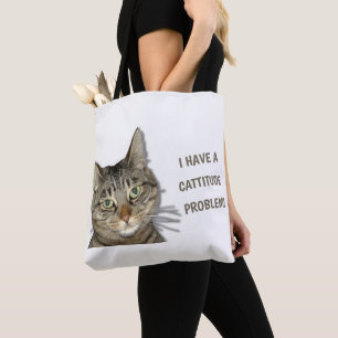 Jag har ett kattitudproblem! Söt anpassningsbar! Tygkasse