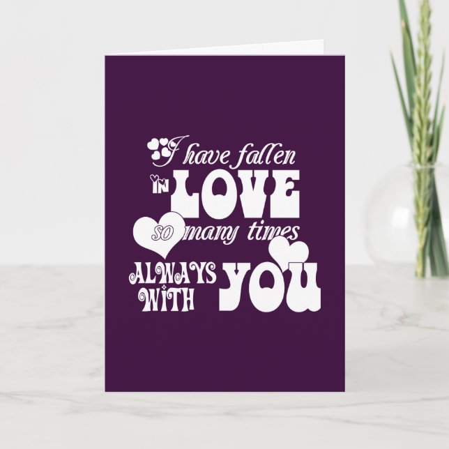 Jag har fallit i Kärlek många gånger, alltid med d Helgkort (Framsida)