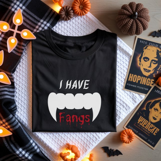 Jag har Fangs Vampire Halloween T-Shirt (I Have Fangs Halloween Tshirt)