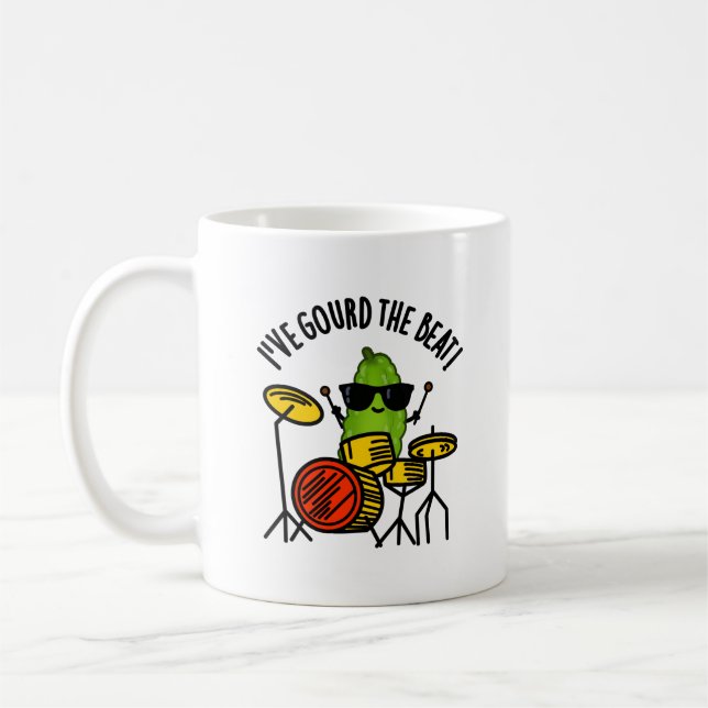 Jag har fått Beat Funny Drummer Pun Kaffemugg (Vänster)