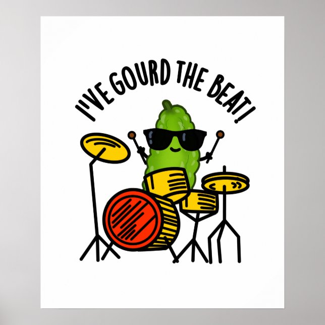 Jag har fått Beat Funny Drummer Veggie Pun Poster (Framsidan)
