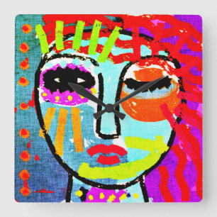 Jag har fått nog med Abstrakt Art Fyrkantig Klocka