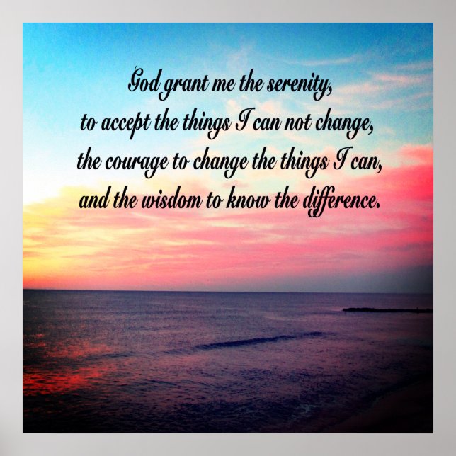 JAG HAR FÅTT SERENITETSSUNRISEN PÅ OCEAN. POSTER (Framsidan)