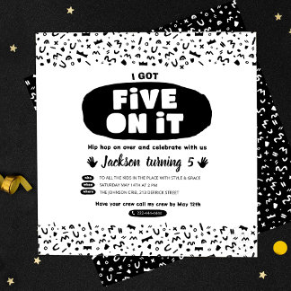 Jag Har fem på den, 90-årsdagen Hip hop Old school Inbjudningar