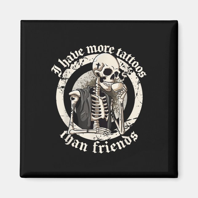 Jag har fler tatueringar än Friends Tattoos Addict Magnet (Framsidan)