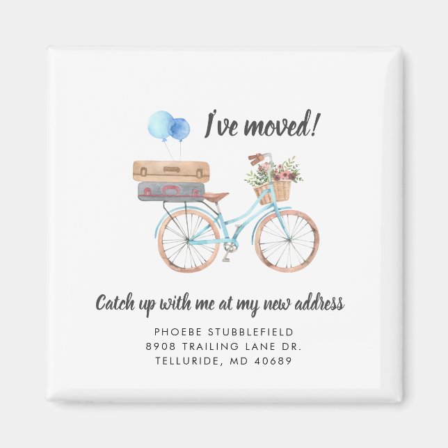 Jag har Flyttat Adress Flytta-meddelande Magnet (Framsidan)