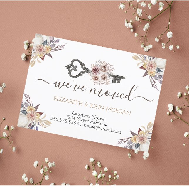  Jag har flyttat Blomstermärke Ny adressannons  Meddelande Vykort (Skapare uppladdad)