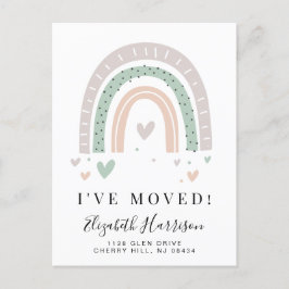 Jag har Flyttat Boho Rainbow Sage Flytta Meddelande Vykort