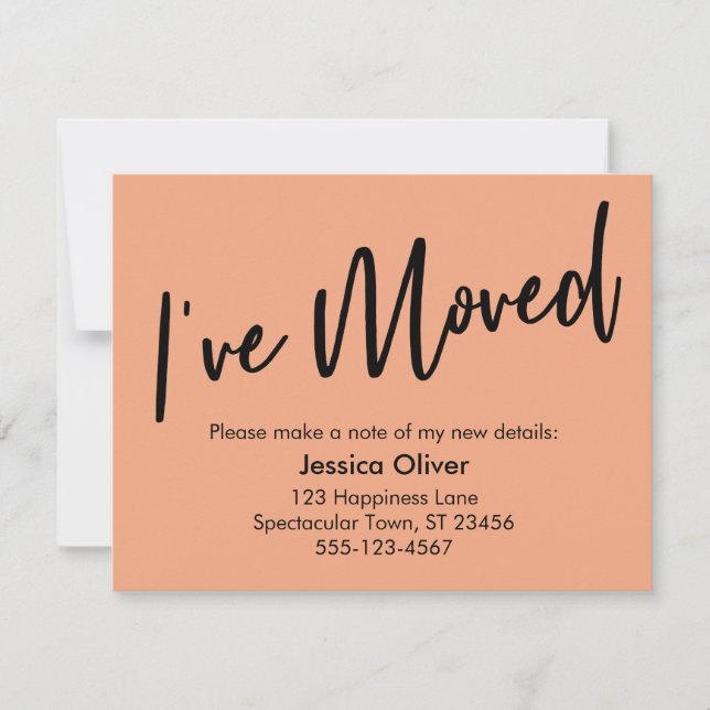 Jag har Flyttat det moderna handskriftskortet Salm Inbjudningar (Framsida)