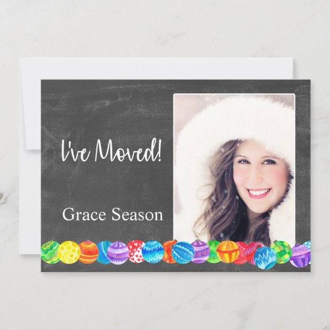 Jag har Flyttat ett fotokort för vattenfärgämnen Inbjudningar (Framsida)