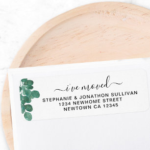 Jag har Flyttat Eucalyptus Returadress Etikett