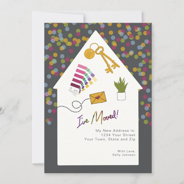 Jag har Flyttat färgförändringar av Adress-kortet Inbjudningar (Framsida)